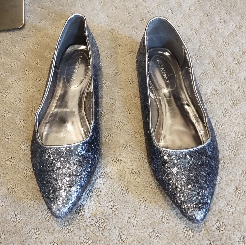 Lane Bryant Silver Slip-ons sz 10W